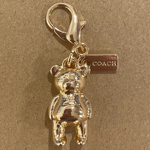 Coach Accessories - Coach Gold Teddy Bear Clip-On Charm